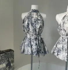 キャミソールワンピース フレンチ ホルターネックワンピース ホルターワンピース リゾートスタイル バカンスルック