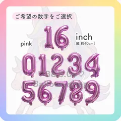 【ナンバーバルーン】　16inch　ピンク　誕生日　風船　数字　飾り　バルーン