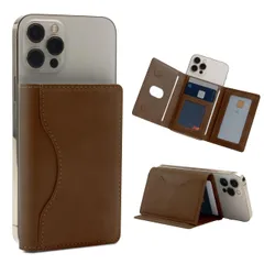 新品 【enique】Magsafe カードケース 【最大6枚カード・紙幣収納】 マグネット 三つ折り スタンド機能 レザー 上質な手触り 薄型 軽量 suica PASMO icoca iPhone 16/15/14/13/12シリーズ 日本企業 メンズ レ