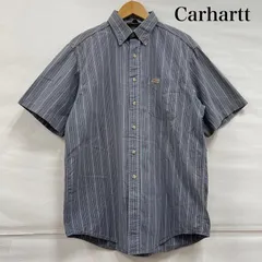 カーハート ストライプ 半袖 ワーク シャツ 三角タグ ボタンダウン ヴィンテージ メンズ - ISItems【USED】【古着】【中古】50145053