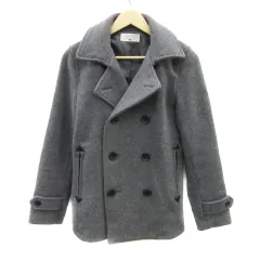 ハレ HARE Pコート ピーコート ミドル丈 ダブルボタン ウール M グレー /YS2