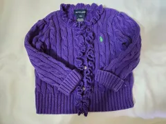 ポロ カーディガン 紫 18m