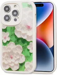 iPhone14Proケース TPU 薄型 6.1インチ 耐衝撃 黄変防止 花柄