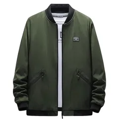 【新品】 [EASTEMPO] ジャケット メンズ 秋 カジュアル ビジネス ma-1 無地 防風 おしゃれ ブルゾン ゆったり 大きいサイズ (JP, アルファベット, M, グリーン) 0