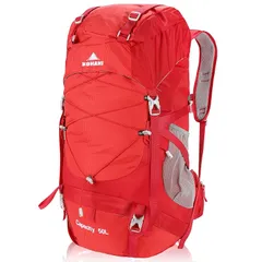 [KOHAMI] リュックサック 登山用リュック バックパック 50L 大容量 軽量 撥水 アウトドア スポーツ 旅行 疲れにくい 通気性 (レッド) 0