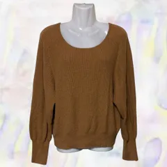 GLOBAL WORK　グローバルワーク　セーター　ベージュ　レディース　ニット　長袖　無地　シンプル　ベーシック　ラウンドネック　伸縮性有