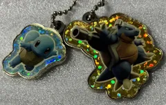 e＋ポケモン＋　ゼニガメ　&　カメックス　メタルキーホルダー