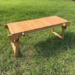 IGT対応 ウッドテーブル ラスティックパイン色｜真鍮パーツ・折りたたみ式・無垢材天板・キャンプテーブル・工房金魚（オプション別売り）