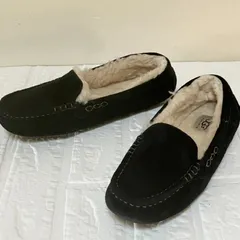 【美品】UGG アンスレー モカシン 黒 24cm スエード×ムートン