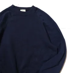 90's 00's SANTEE BY PLUMA ソリッドカラー ラグラン クルーネック スウェット 紺 (XL) ネイビー スエット 無地 プルマ 旧タグ オールド アメリカ古着 USED ビンテージ ヴィンテージ