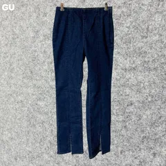 GU スリムフィット ダークブルーデニム スリット入り Sサイズ