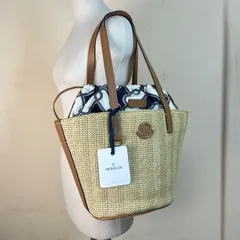 【未使用タグ付き】MONCLER モンクレール トート 2WAY カゴバッグ ストローバッグ
