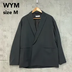 WYM LIDNM ミニマルダブルジャケット M チャコール系 オーバーサイズ ブレザー アウター WYot471 イージーケア メンズ ウィム リドム ★ ◇■