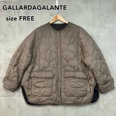 GALLARDAGALANTE ガリャルダガランテ キルティングコート ノーカラージャケット 中綿ライナー FREE ひょうたんキルト リバーシブル オーバーサイズ アウター ブルゾン　★ ◆■