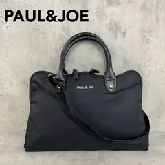 【美品】PAUL&JOE ポール&ジョー 2WAY ビジネスバッグ トートバッグ 黒 A4 PC収納可 ナイロン レザー調 マークス　★ ■■