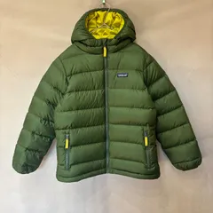 Patagonia パタゴニア キッズ ダウンジャケット ハイロフト ダウン セーター フーディ オリーブ カーキ M USED