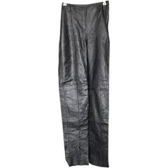 RE329 ジャンフランコ・フェレ (GIANFRANCO FERRE)   レザー 本革 パンツ ブラック 黒 ロングパンツ 38 スキニー  スリム