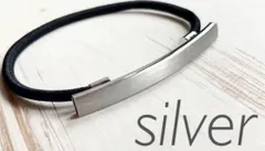 シルバーカラーチューブヘアゴムno.178✮大人カジュアル…こなれヘアアレンジ