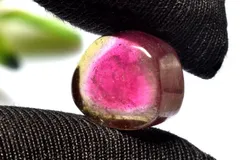 【１点物】AAAA☆美麗バイカラー ウォーターメロントルマリン　11x9.5mm　スライス ルース パワーストーン 天然石 _PC6881