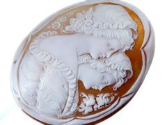 ジュエリー極】華やかな美女の横顔の彫刻 高級レッドストーンカメオ