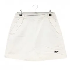 【超美品】キャロウェイ キュロットスカート 白 バックロゴ 表微起毛 レディース L ゴルフウェア Callaway