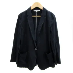 クミキョク 組曲 KUMIKYOKU テーラードジャケット ミドル丈 シングルボタン 無地 2 紺 ネイビー /YS21