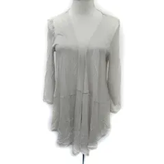 クミキョク 組曲 KUMIKYOKU カーディガン 前開き ミドル丈 七分袖 2 グレー /SM35