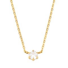 【ゴールド×ワンサイズ】[Cream dot. クリームドット公式] ネックレス レディース ステンレス製 金属アレルギー つけっぱなし サージカルステンレス ショート チェーン 一粒ビジュー 多面カット 3段階調整 上品 シンプル  