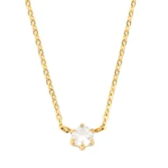 【ゴールド×ワンサイズ】[Cream dot. クリームドット公式] ネックレス レディース ステンレス製 金属アレルギー つけっぱなし サージカルステンレス ショート チェーン 一粒ビジュー 多面カット 3段階調整 上品 シンプル  