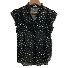 未使用 25SS IENA イエナ 楊柳フリルピンタックフレンチ ブラウス ブラック レディース 古着 中古 USED