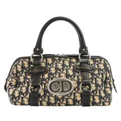 Christian Dior クリスチャンディオール ヴィンテージ トロッター CDロゴプレート ミニボストンバッグ ブラック レディース 古着 中古 USED