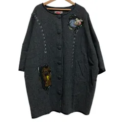 美品 アルベロベロ ロングコート ダッフル ぶたさん刺繍 サイズフリー 美品 アルベロベロ ロングコート ダッフル ぶたさん刺繍 サイズフリー