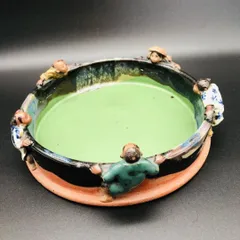 極希少 1897年頃 明治30年◆隅田焼 初代 井上良斎『老人が釣り』急須型水滴 極希少 1897年頃 明治30年◇隅田焼 初代 井上良斎『老人が