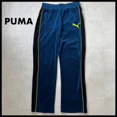 PUMA　プーマ　ベロア　ラインパンツ　ロゴ刺繍　ジャージ　蛍光イエロー　XXL