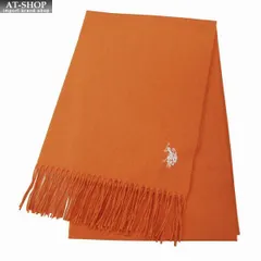 ポロ マフラー U.S. POLO ASSN メンズ レディース ロゴ刺繍 ストール USPA-2015 447772 オレンジ 2024AW 誕生日 プレゼント ギフト