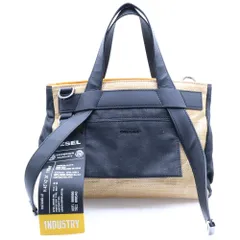 DIESEL (ディーゼル) フロントロゴ 2Way ハンドバック ショルダーバッグ ブラック/ベージュ