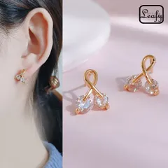 ピアス さくらんぼ チェリー ジルコニア ゴールド 可愛い エレガント 春 レディース プレゼント ギフト バレンタイン ホワイトデー 卒業式 入学式 新生活 パーティー フォーマル 普段使い お出かけ 果物モチーフ 華やか 大人可愛い