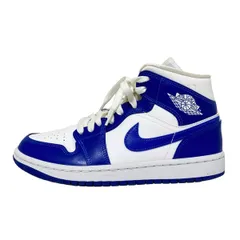 NIKE(ナイキ) スニーカー 23 レディース エア ジョーダン 1 ミッド BQ6472-104 白×ブルー ハイカット