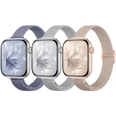 新品 【3枚入り】 コンパチブル Apple Watch バンド超スリム16mm幅 高密度通気ナイロン 伸縮自在調整可能 あっふ対応アップルウォッチ バンド 38mm 40mm 41mm 42mm 44mm 45mm 46mm 49mm 全サイズ Series