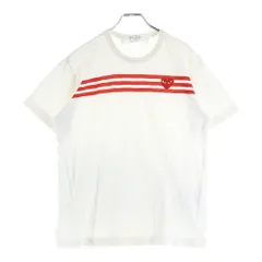 PLAY COMME des GARCONS (プレイコムデギャルソン) AD2004 ハートロゴ コットン クルーネック 半袖Tシャツ カットソー ホワイト/レッド AZ-T024