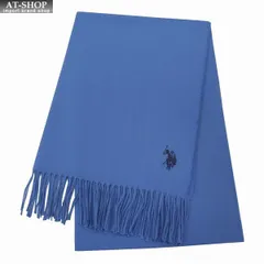 ポロ マフラー U.S. POLO ASSN メンズ レディース ロゴ刺繍 ストール USPA-2015 447776 ブルー 2024AW 誕生日 プレゼント ギフト
