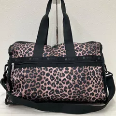 5669　LeSportsac レスポートサック　２WAY　ボストンバッグ　ショルダーバッグ ハンドバッグ　旅行用カバン　大容量　ショルダー紐取り外し調節可能 レオパード　ヒョウ柄　アニマル柄　キャリーオン　ナイロン