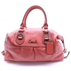 COACH (コーチ) サッチェル レザー 2WAY ハンド ショルダーバッグ ピンク F15445