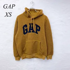 e5879 【GAP】 ボア パーカー XS 茶色 ふわもこ 裏起毛 ロゴ刺繍 ポケット付き カンボジア製 レディース 秋冬 カジュアル アウター