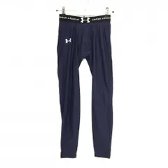 【美品】アンダーアーマー レギンス ネイビー ロゴプリント メンズ LG ゴルフウェア UNDER ARMOUR