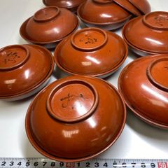 木箱付 朱塗 吸物椀 10客セット 蒔絵 松文 昭和レトロ 漆器 - メルカリ