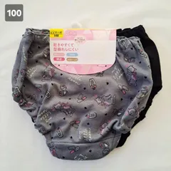 【100】【2枚組】女児ショーツ　100㎝　ネコ柄　女児下着　ガールズショーツ　園児下着　小学生下着　ドライショーツ