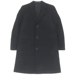 極美品□Paul Smith ポールスミス カシミヤ100% 無地 ミドル丈 チェスターコート ブラック S 日本製 正規品 メンズ オススメ◎
