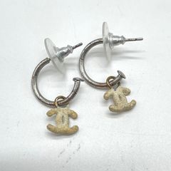 CHANEL シャネル フープピアス スィングピアス ココマーク 黒 片耳