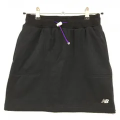 【超美品】ニューバランスゴルフ スカート 黒 総柄織生地 裏起毛 ウエストゴム ドローコード レディース 0(S) ゴルフウェア New Balance